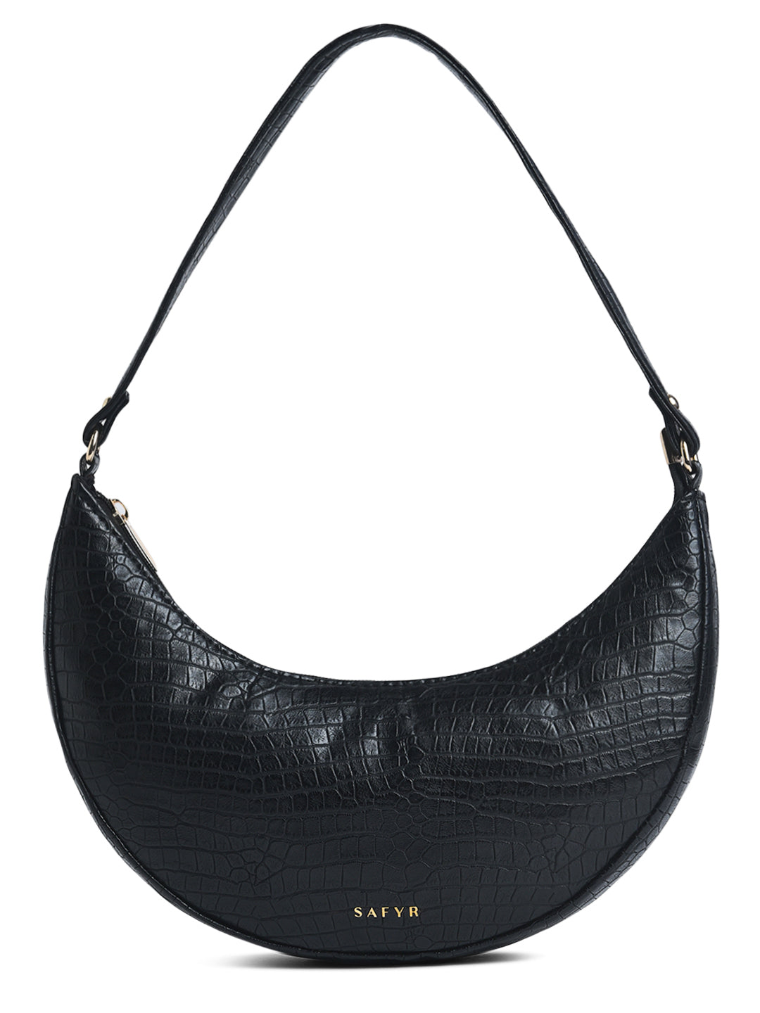 Emily - Croc Embossed Black